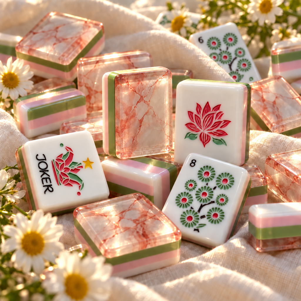 The Rose Quartz Tiles - American Mahjong Tile Set