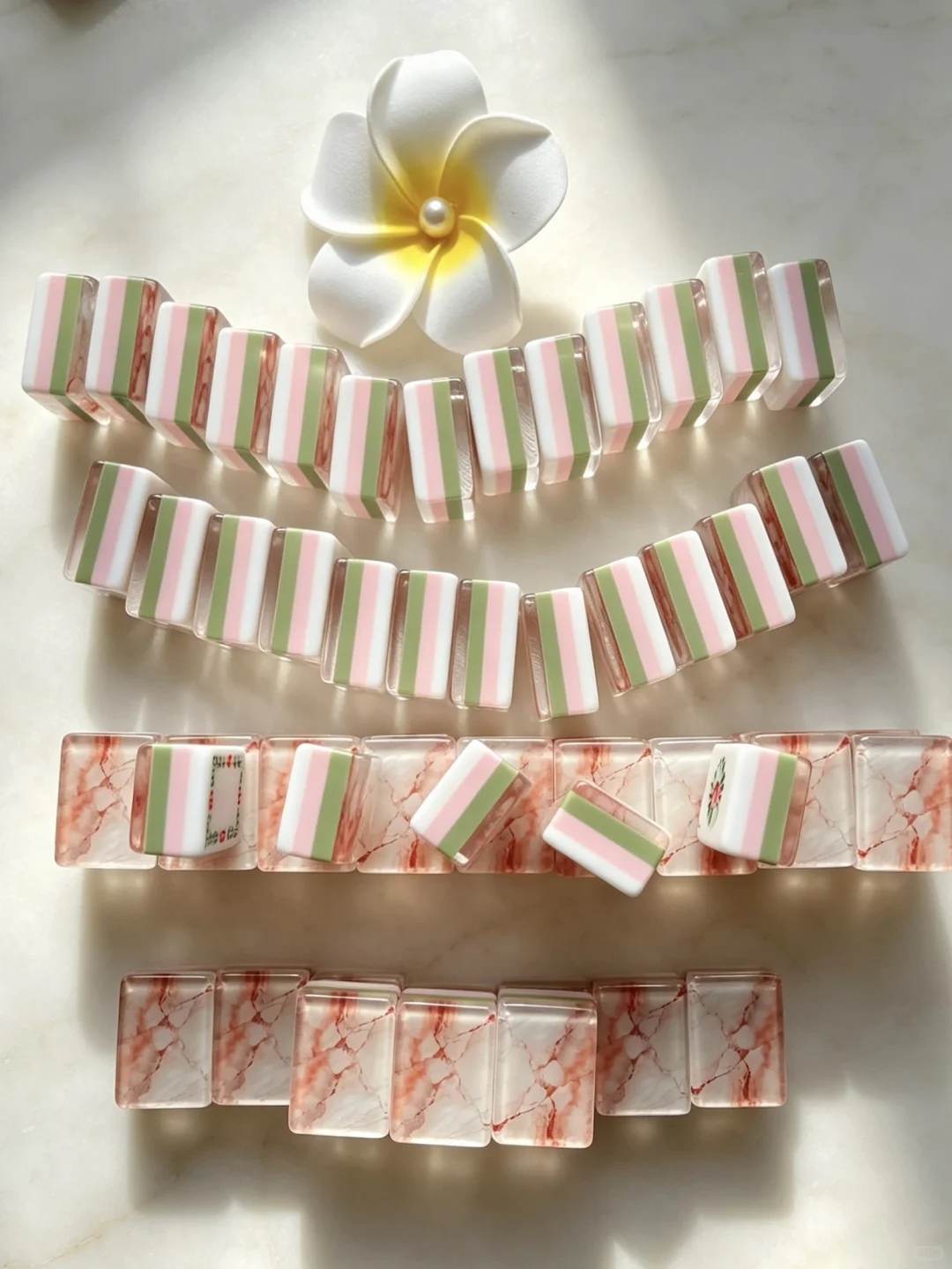 The Rose Quartz Tiles - American Mahjong Tile Set – alternate view
