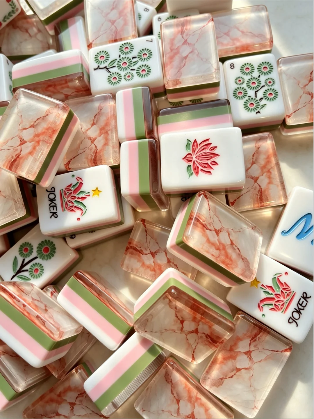 American Mahjong Set, Acrylic, 160 Tiles, for Game Play view 5