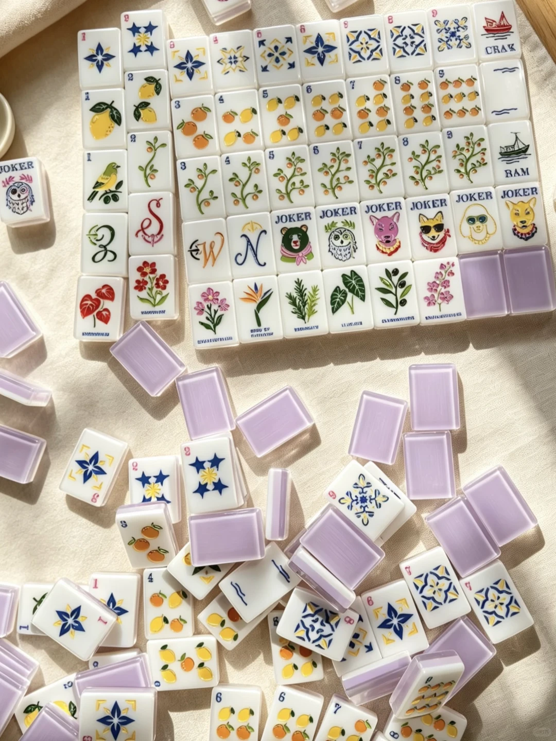 American Mahjong Set, Acrylic, Purple, 160 Tiles view 2