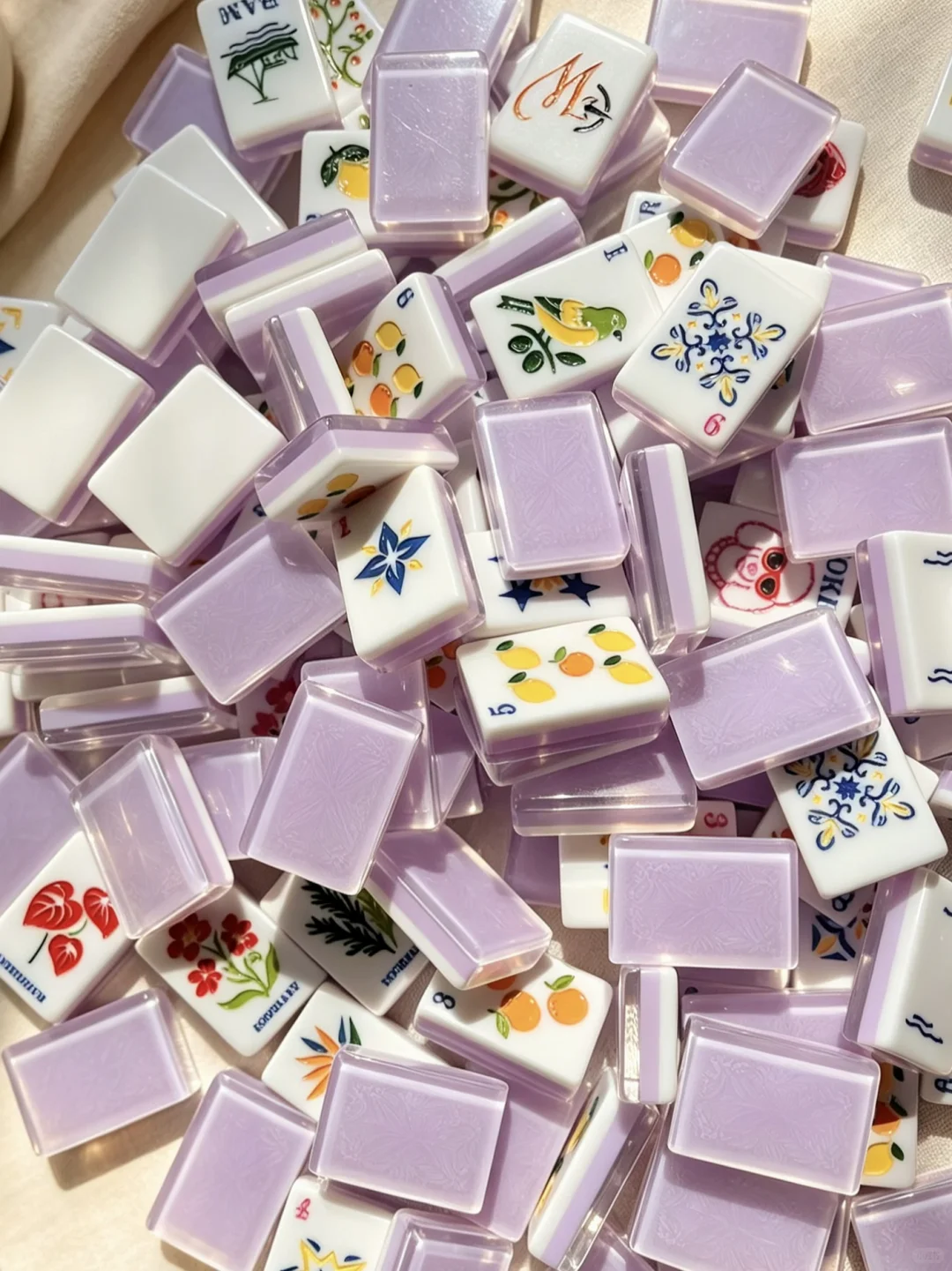 American Mahjong Set, Acrylic, Purple, 160 Tiles view 3