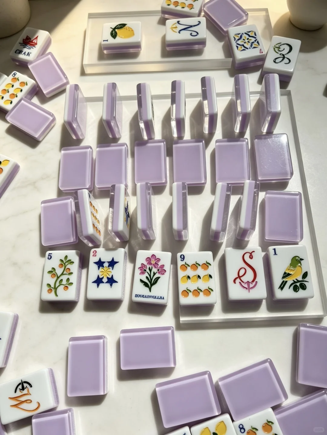 American Mahjong Set, Acrylic, Purple, 160 Tiles view 4
