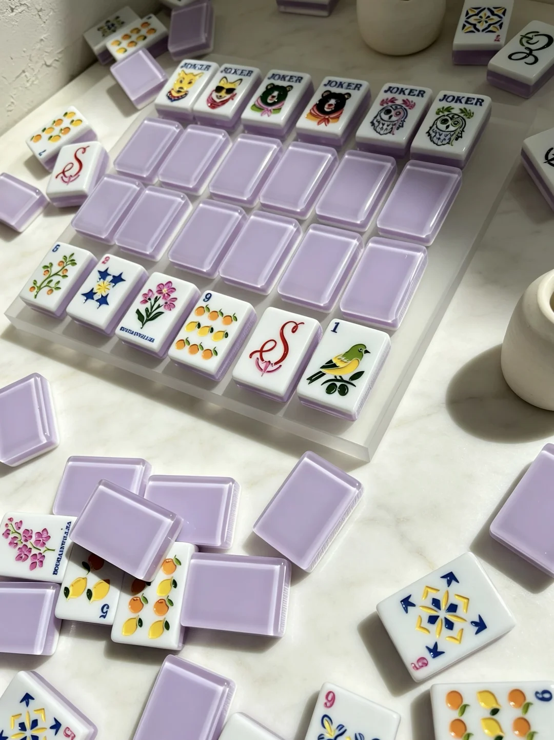 American Mahjong Set, Acrylic, Purple, 160 Tiles view 5