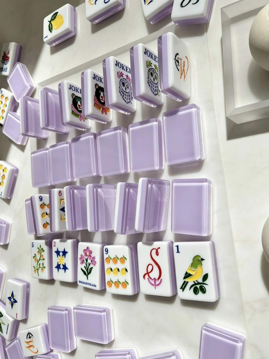 American Mahjong Set, Acrylic, Purple, 160 Tiles view 6