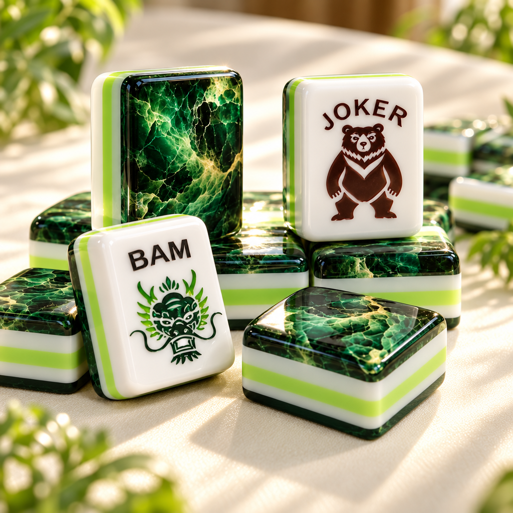 Emerald Storm - American Mahjong Tile Set