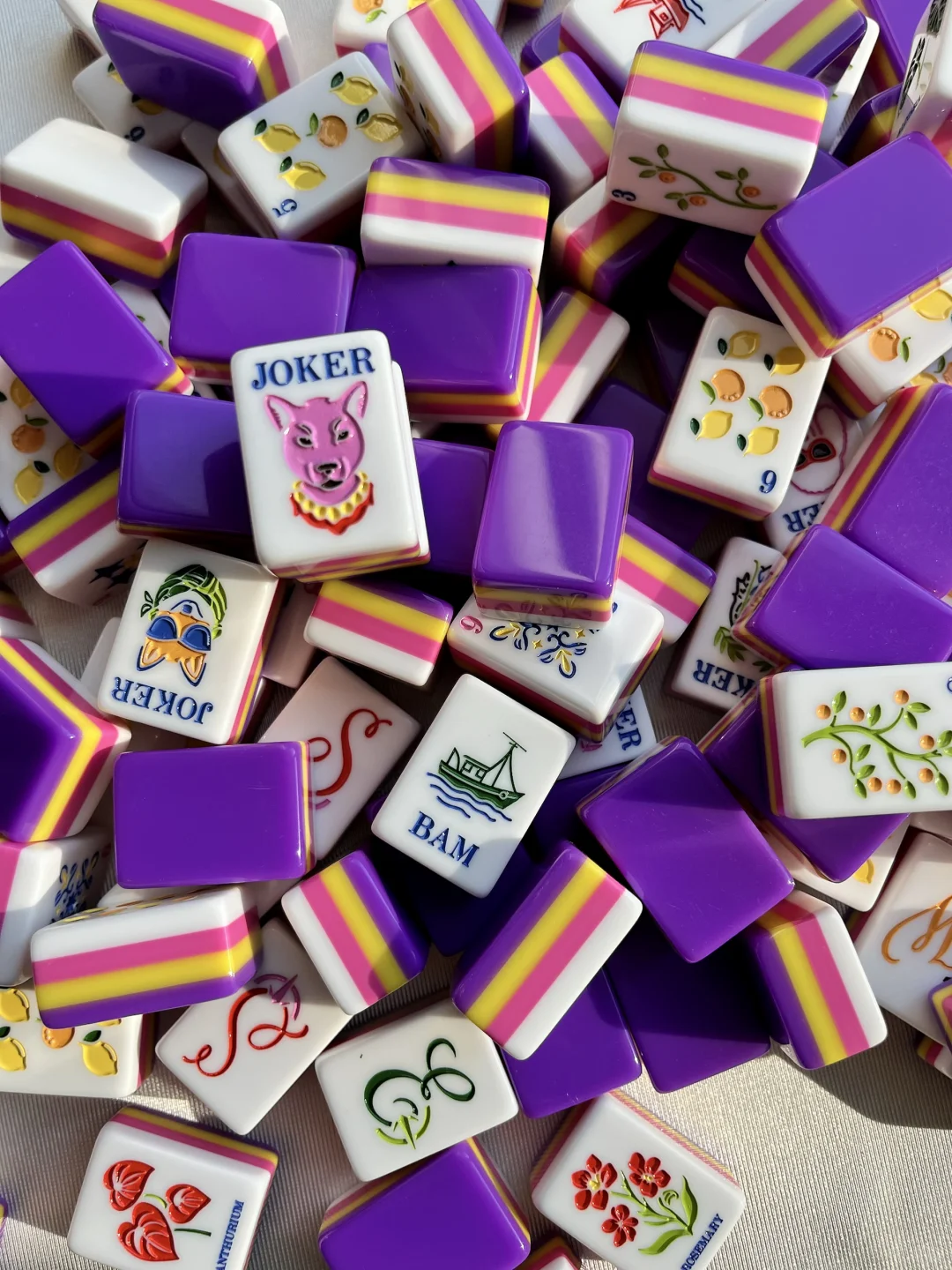 American Mahjong Tile Set, Acrylic, 160 tiles (including blanks), for home game nights
