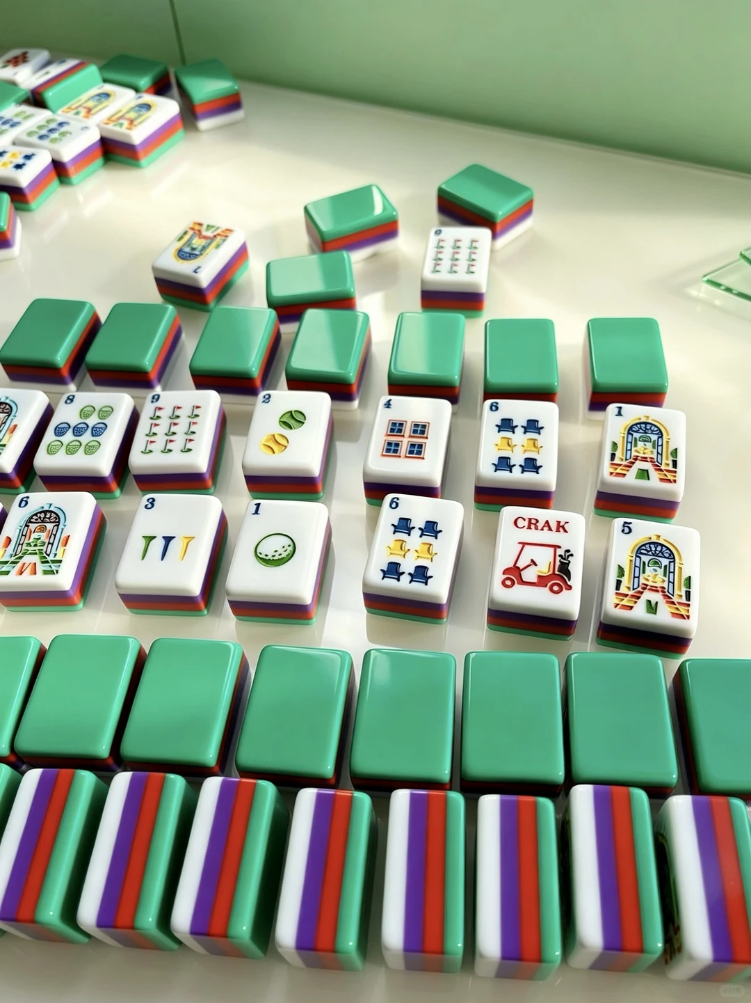 American Mahjong Tile Set, Acrylic, 160 tiles (including blanks), for home game nights