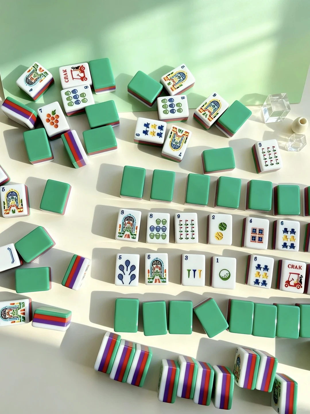 American Mahjong Tile Set, Acrylic, 160 tiles (including blanks), for home game nights view 3