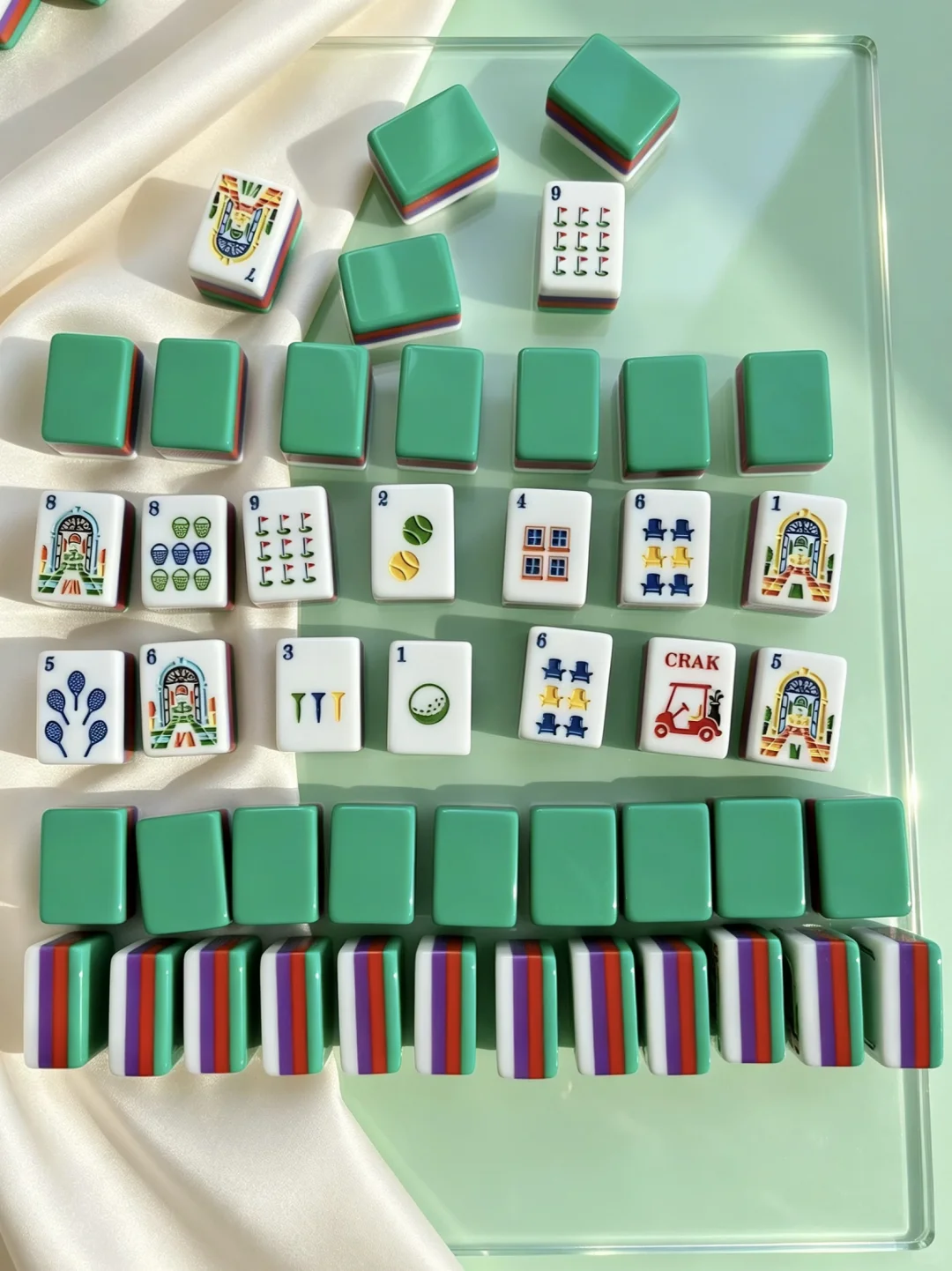 American Mahjong Tile Set, Acrylic, 160 tiles (including blanks), for home game nights view 4