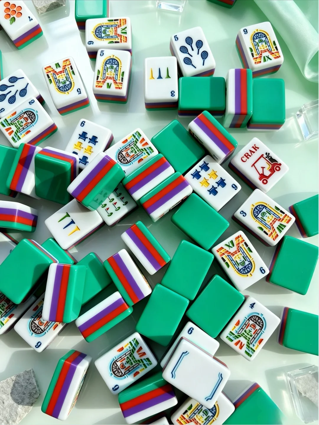 American Mahjong Tile Set, Acrylic, 160 tiles (including blanks), for home game nights view 7
