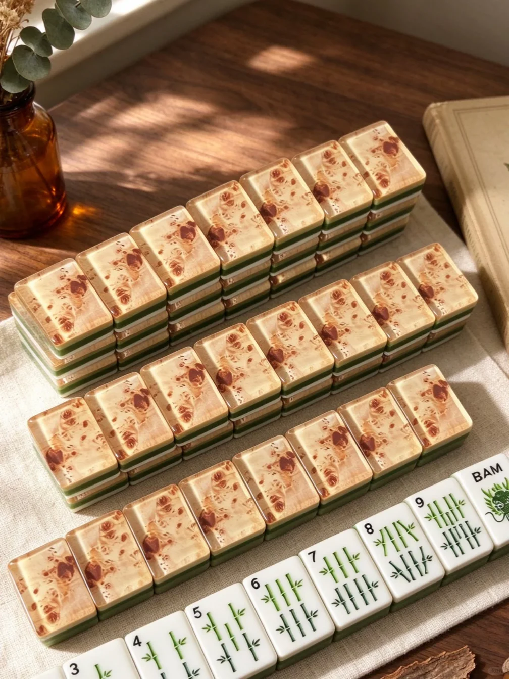 The Burlwood Tiles - American Mahjong Tile Set – alternate view