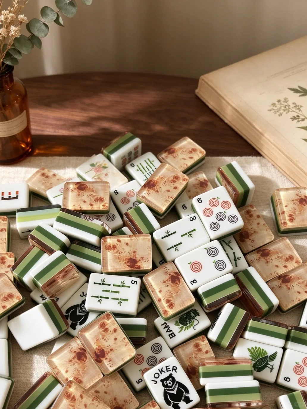American Mahjong Tile Set, Acrylic, Multicolor, for Home Game Nights view 3