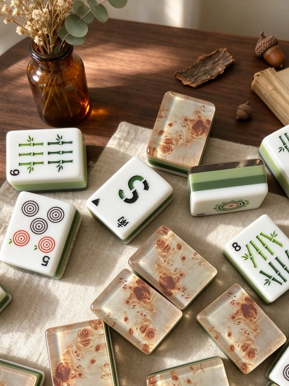 American Mahjong Tile Set, Acrylic, Multicolor, for Home Game Nights view 4