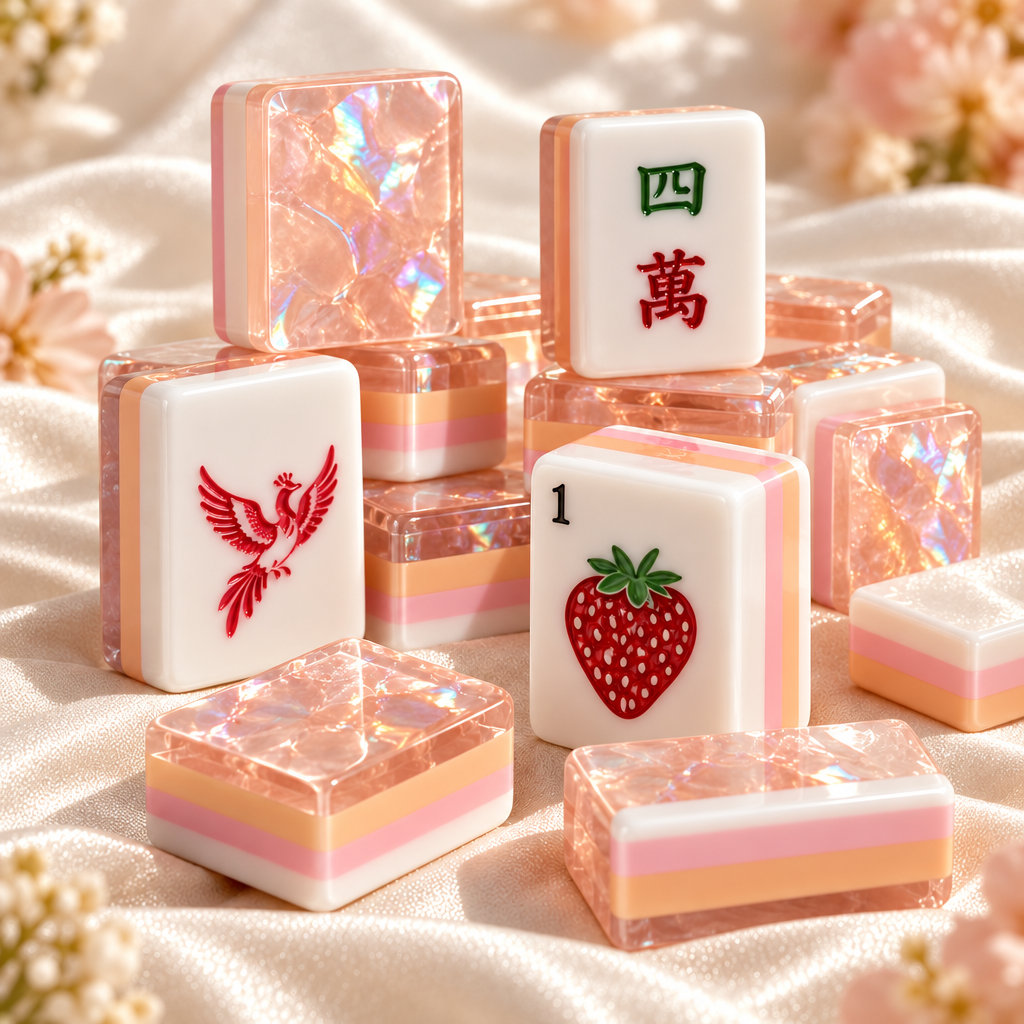 Peach Paradise - American Mahjong Tile Set