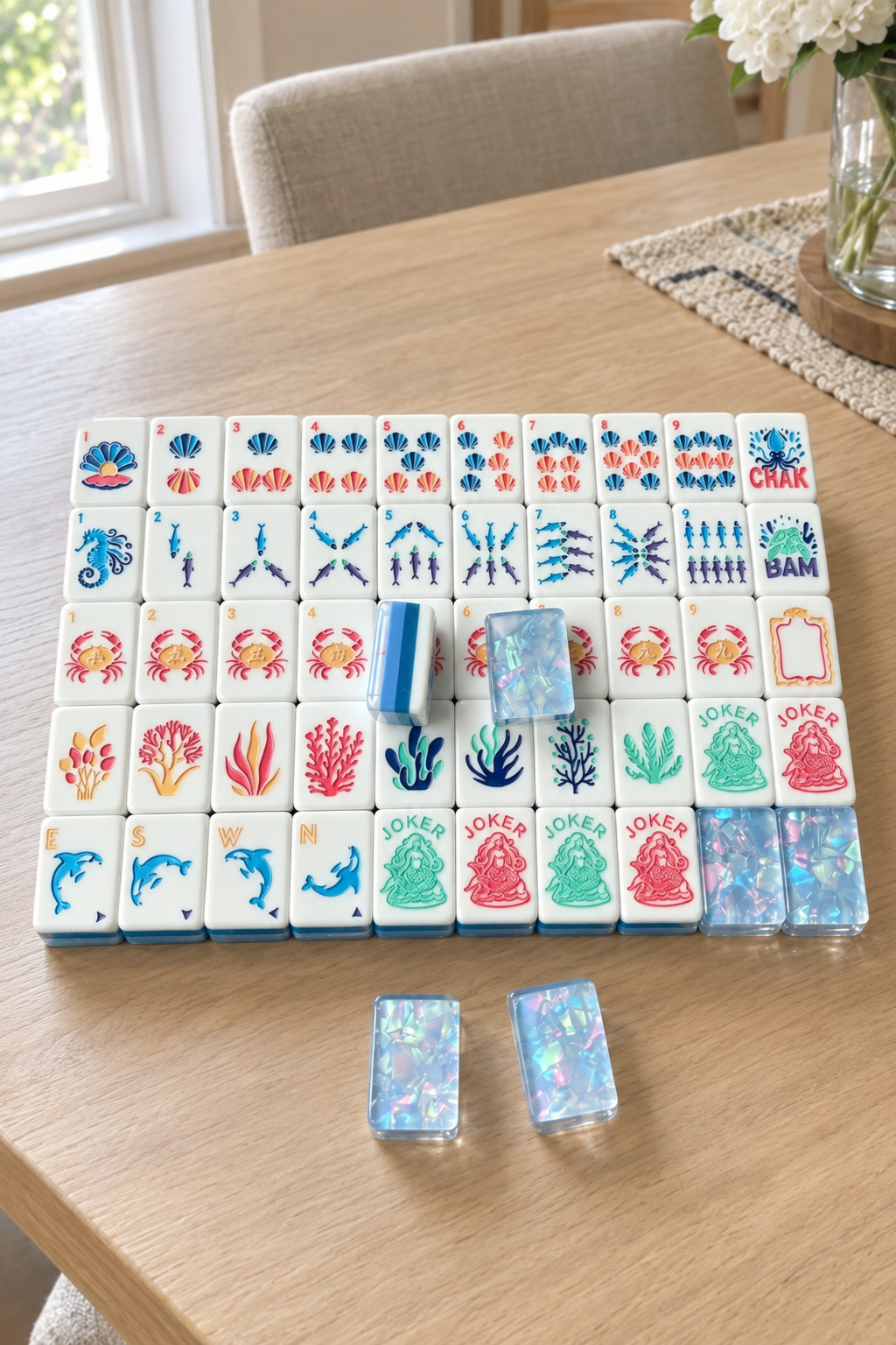 Mahjong Tile Set, Acrylic, Blue, for Home Game Nights customer photo