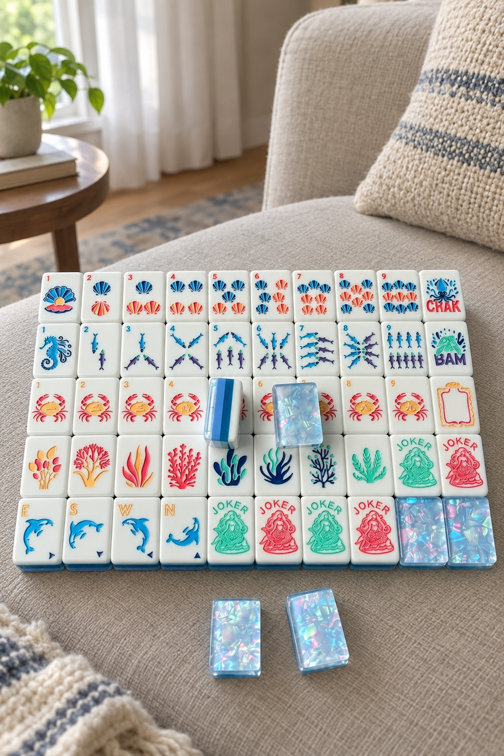 Mahjong Tile Set, Acrylic, Blue, for Home Game Nights customer photo