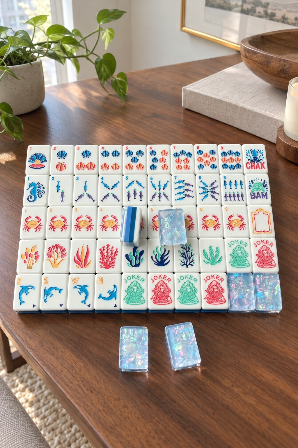 Mahjong Tile Set, Acrylic, Blue, for Home Game Nights customer photo
