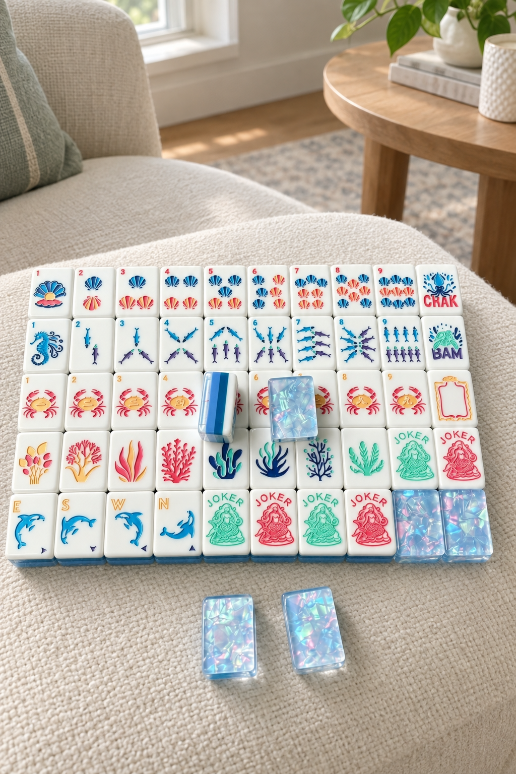 Mahjong Tile Set, Acrylic, Blue, for Home Game Nights customer photo