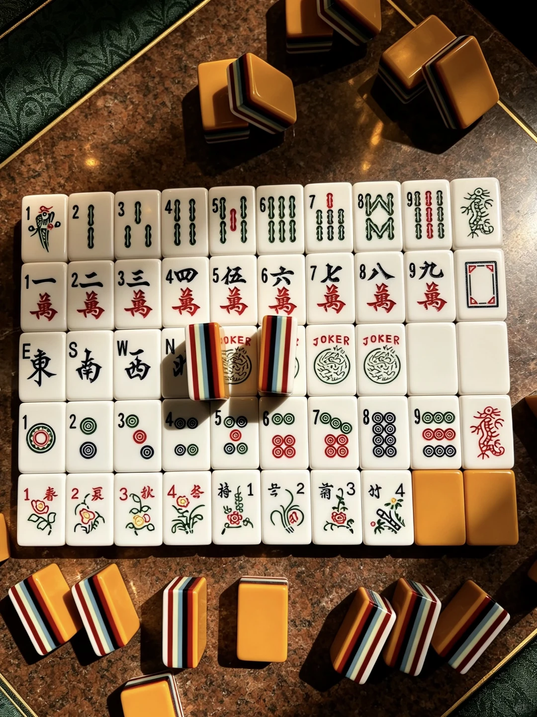 Retro Rainbow - Acrylic American Mahjong Tile Set