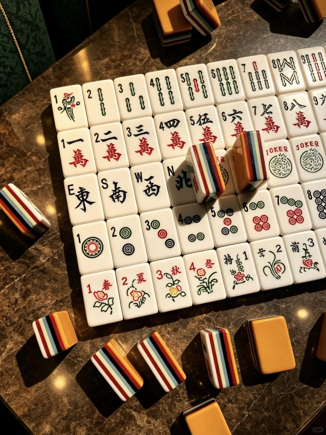 Retro Rainbow - Acrylic American Mahjong Tile Set – alternate view